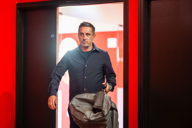 Gary Neville arrives at Old Trafford.