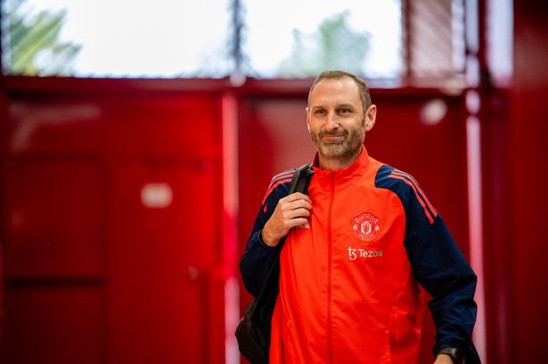 Coach Andreas Georgson at Manchester United's Old Trafford stadium