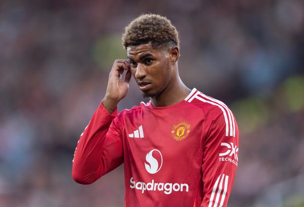 Marcus Rashford in action for Manchester United.