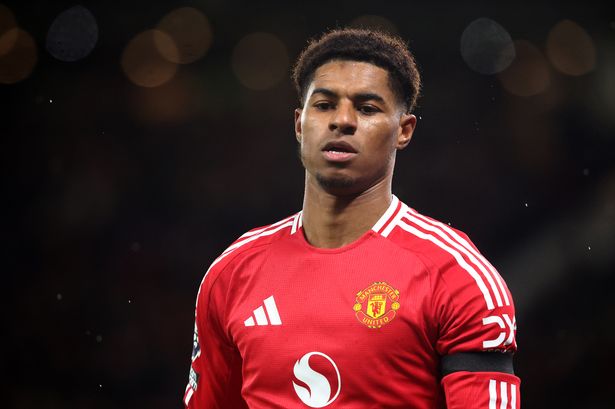 Marcus Rashford in action for Manchester United.