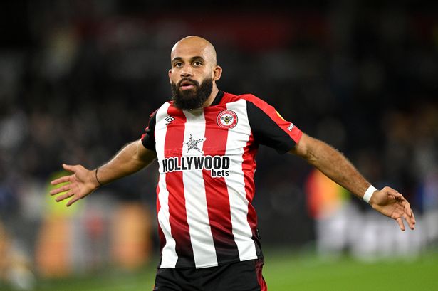 Bryan Mbeumo in action for Brentford.