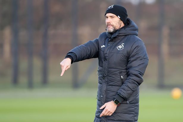 Luke Williams in charge at Swansea in January 2025