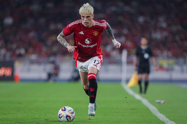 Alejandro Garnacho in action for Manchester United on the post-season tour.