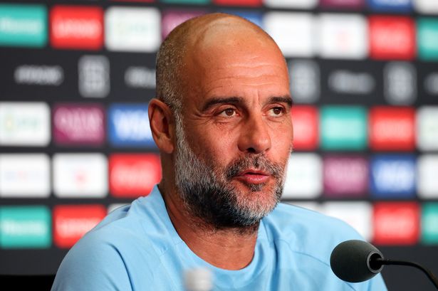 Pep Guardiola, head coach of Manchester City, speaks during the Press Conference ahead of their FIFA Club World Cup 2025 match between City and Wydad AC 