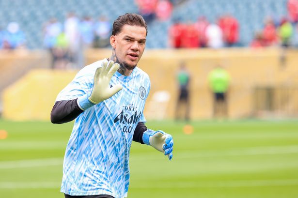  Ederson jogs out for warmups before the FIFA Club World Cup 2025 group G match between Manchester City FC and Wydad AC 