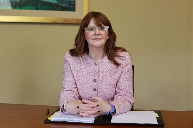 Economy Minister Dr Caoimhe Archibald in her office at Stormont