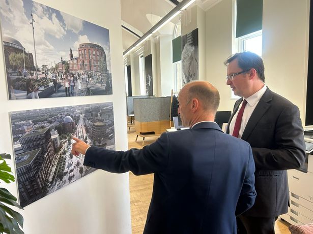 Growth minister Alex  Norris with Rochdale MP Paul Waugh