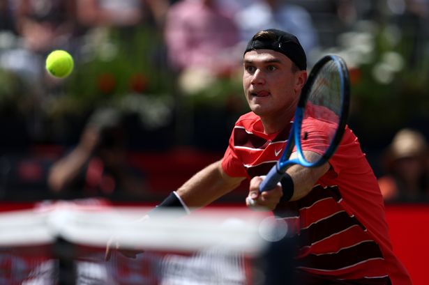 Jack Draper during his match against Jenson Brooksby at Queen's Club