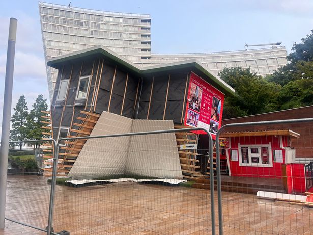 The current state of the Upside Down House attraction in Liverpool ONE
