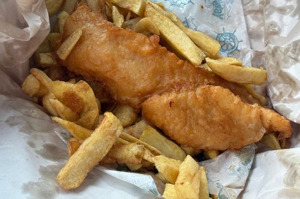 A large cod and chips (£11.35) at The Plaice fish bar