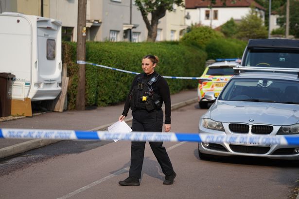 Police at the scene on Sunday