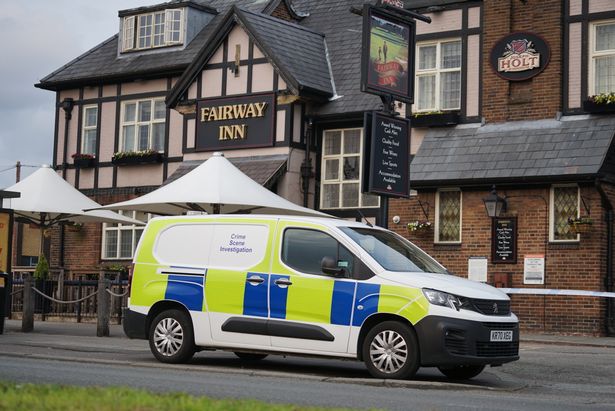 Forensics officers at Fairyway Inn pub