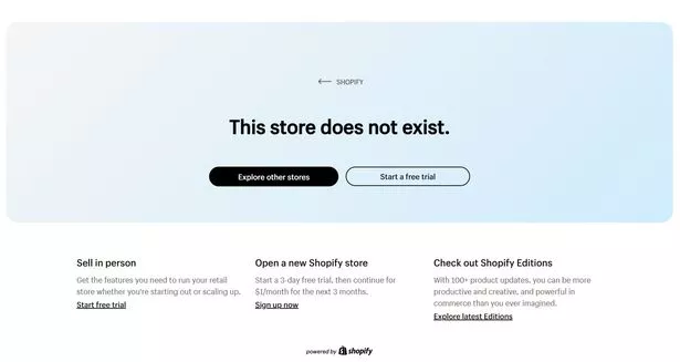 The store appears to have vanished online