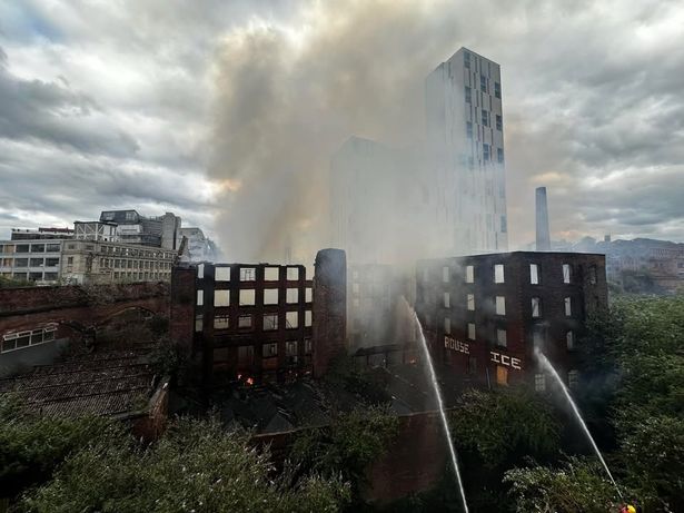 The shell of the former Hotspur Press mill which was ravaged by the fire 