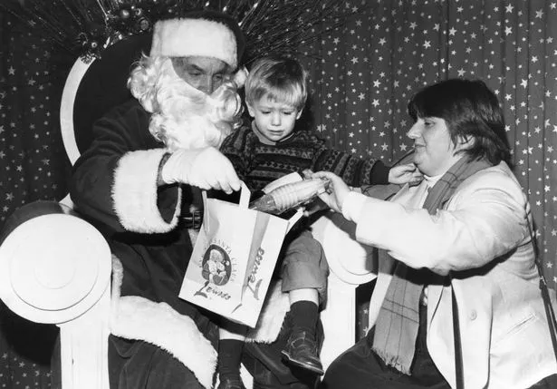 The first meeting with Santa at Lewis's department store in Liverpool, December 1992