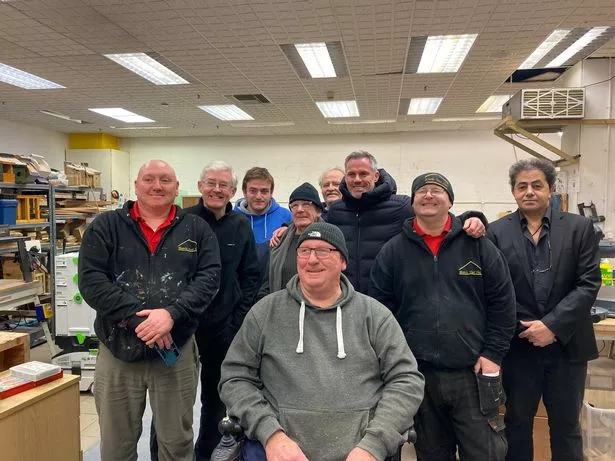 Bootle Tool Shed members with Jamie Carragher