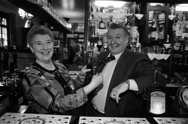 Nicky and Margaret Joyce, Landlords at the Roscoe Head pub in Liverpool. Their pub has been named in the Campaign for Real Ales Good Beer Guide and has been featured in every edition since it launched 20 years ago. 21st October 1992.