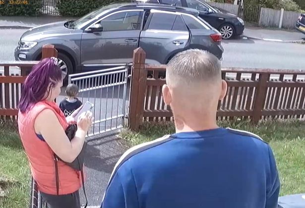 CCTV footage of Ethan Ives-Griffiths with grandparents Michael and Kerry Ives outside their home. Michael and Kerry Ives are accused of murdering their grandson