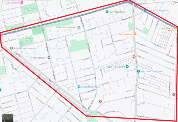 Section 60 map in Toxteth following non-injury shooting