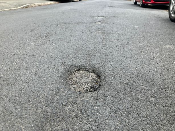 A pot hole in Salford near Broughton Park.
