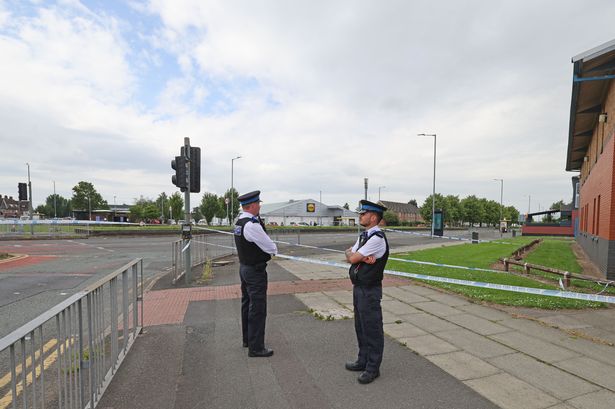 Merseyside Police scene on Princess Drive in Huyton