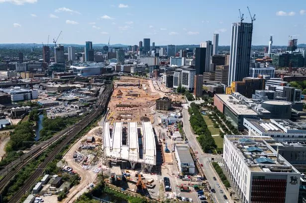 An aerial view of the HS2 Curzon Street rail station in Birmingham