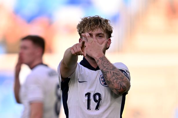 Harvey Elliott in action for England Under-21s