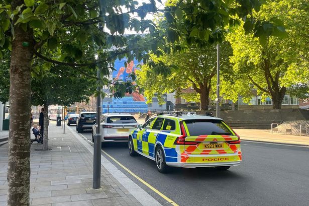 Emergency services were on Old Haymarket after a man and a woman were hit by a car