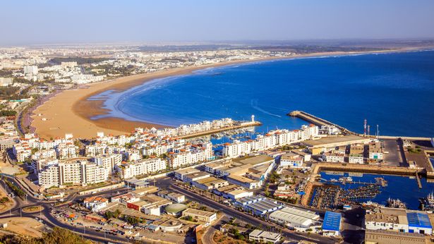 Panorama of Agadir, Morocco. A view from the mountain.