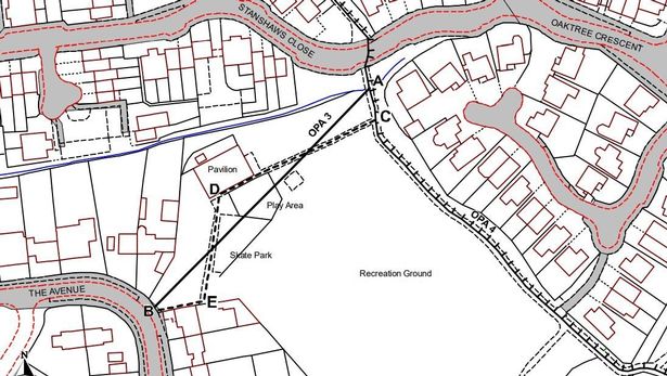 Map of current and proposed footpaths