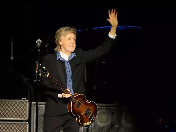 Sir Paul McCartney performing on stage at Co-op Live in Manchester during his Got Back tour last December