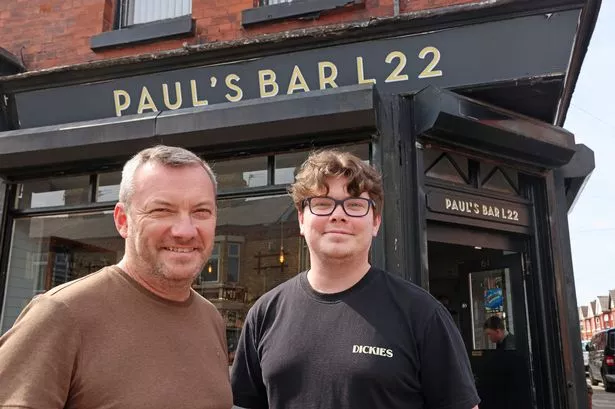 Paul Roach, who owns Paul's Bar on St John's Road, Waterloo, with his son Liam, who runs the bar