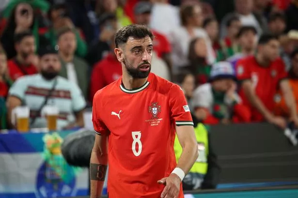 Bruno Fernandes pictured competing at the Nations League final