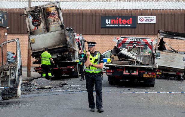 Police officers guarded the scene today