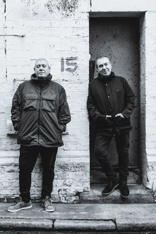 Chris and Tony Griffiths from The Real People outside their former studio on Porter Street, Liverpool