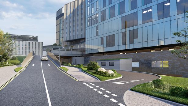 An artist's impression of how a newly created approach at the hospital site could look 