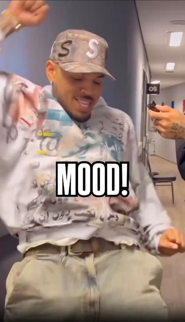 Chris Brown dancing. Caption 'mood'