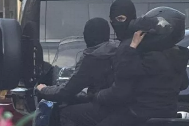 The three thugs were captured trying to steal the bike