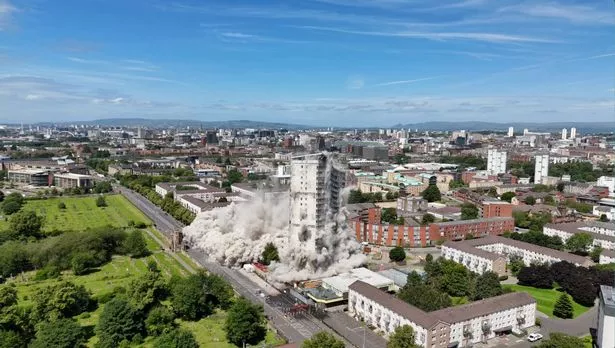 Gorbals Tower block demolition
