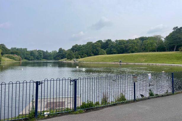 Sefton Park lake on Monday morning