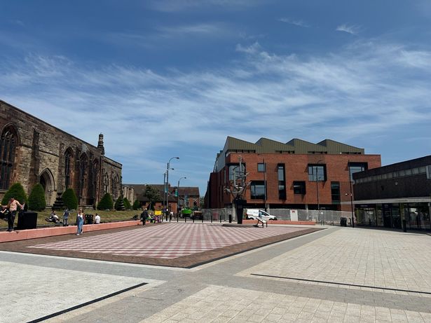 The new look St Editha's Square in Tamworth town centre 