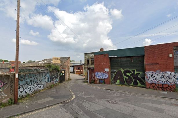 Entrance to the Scadding Timber site as of 2024 - plans for 350 new homes on the site of Scadding Timber in St Judes