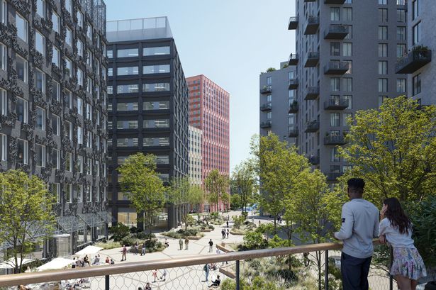 
An artist's impression of the proposed L&G development at an area known as Temple Island, south of Temple Meads station in Bristol.
