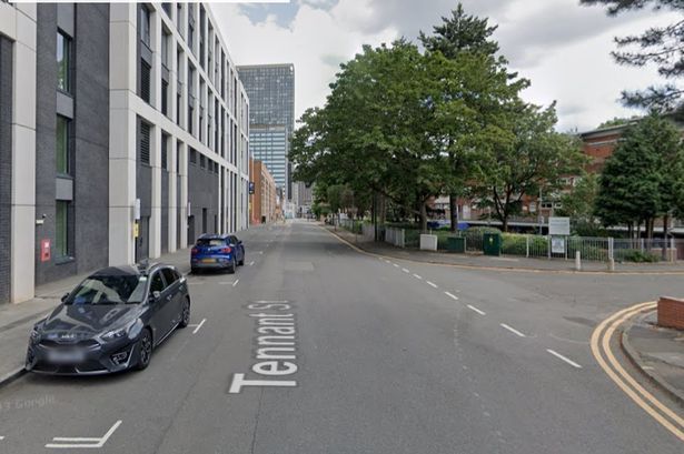 Tennant Street in Birmingham where a multi-storey car park was on fire 