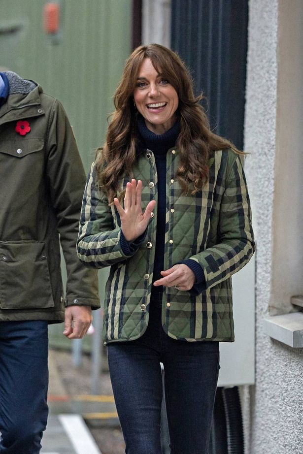 MORAY, SCOTLAND - NOVEMBER 02: Catherine, Princess of Wales, known as the Duchess of Rothesay when in Scotland, waves as she visits DAY1, a Highland based charity in Inverness, which provides mentoring, training, personal development and employability services to vulnerable young people on November 02, 2023 in Moray, Scotland. Prince William, Duke of Rothesay and Catherine, Duchess of Rothesay are visiting Scotland to meet organisations supporting rural communities and those working provide mental health support to young people through access to the outdoors and practical learning. (Photo by Paul Campbell - WPA Pool/Getty Images)