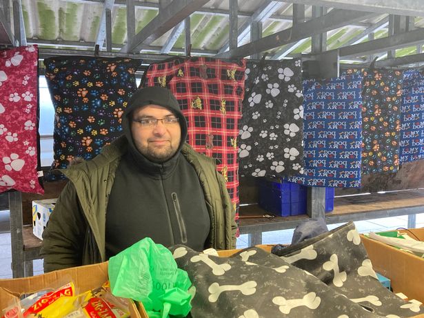 Umair Hussain at his stall in Hyde outdoor market