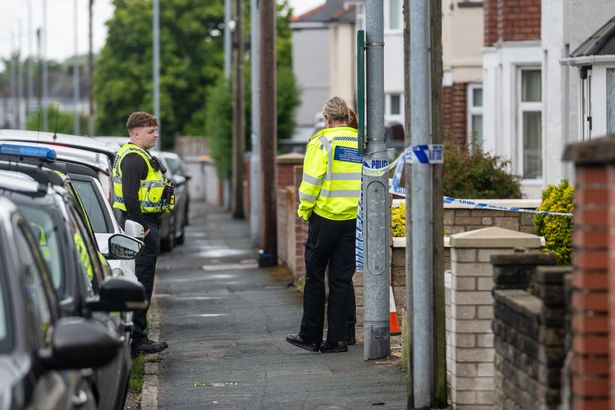 Police at the scene of an incident at a property in Lliswerry Road, Newport