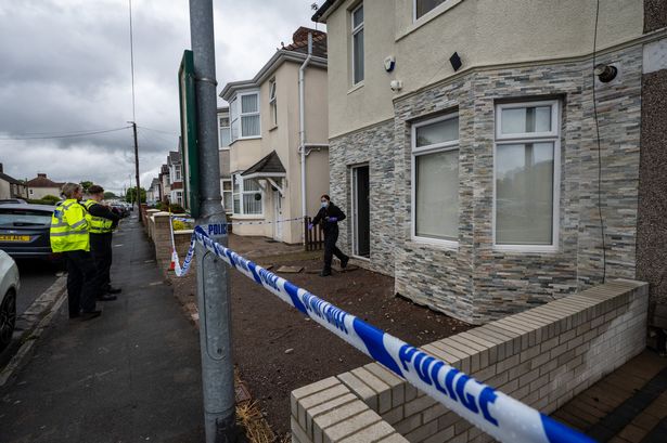 Police at the scene of an incident at a property in Lliswerry Road, Newport