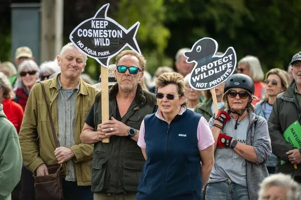 A crowd of protesters
