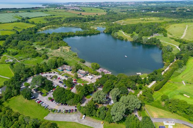 Birds eye view of the lake